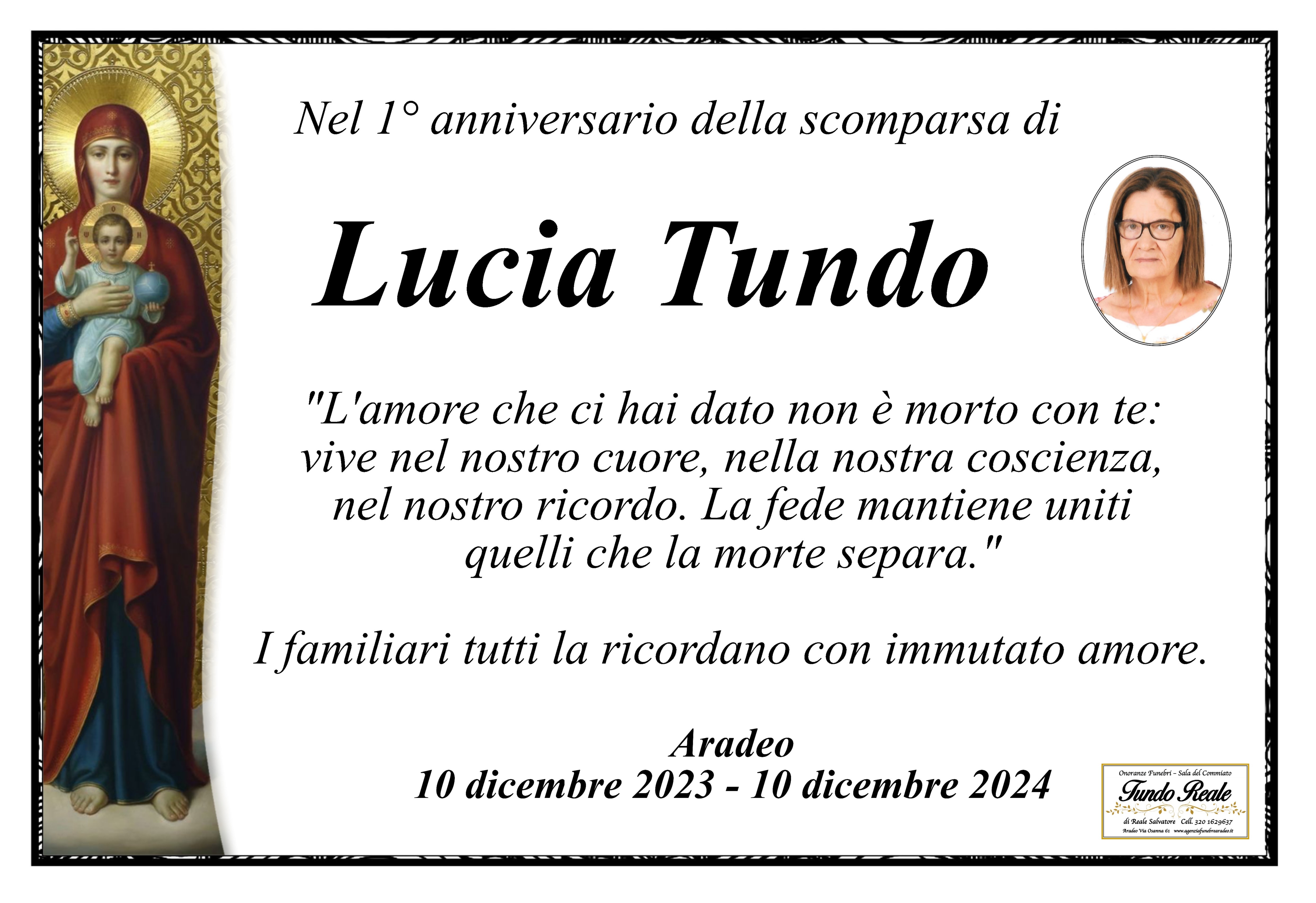 1° anniversario Tundo Lucia